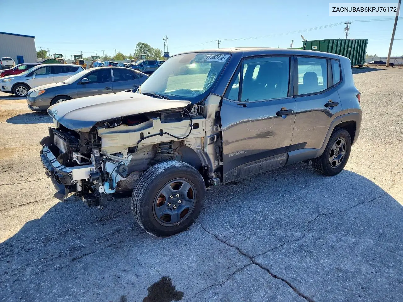 JEEP RENEGADE 2019, VIN ZACNJBAB6KPJ76172