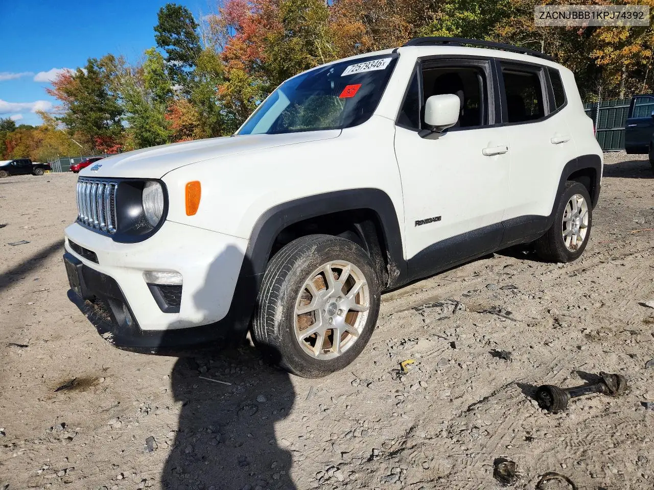 JEEP RENEGADE 2019, VIN ZACNJBBB1KPJ74392