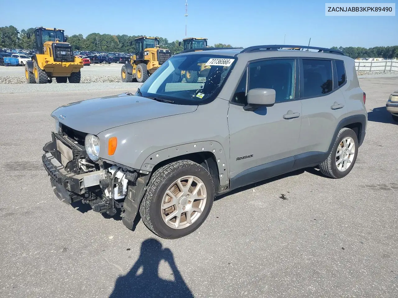 JEEP RENEGADE 2019, VIN ZACNJABB3KPK89490