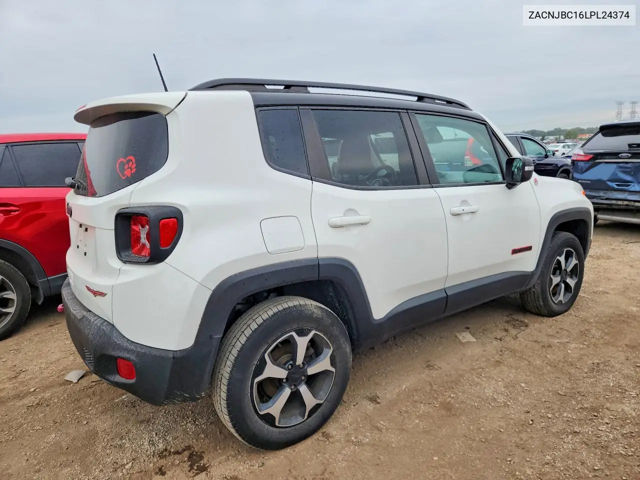 2020 JEEP RENEGADE VIN ZACNJBC16LPL24374 — фото 3