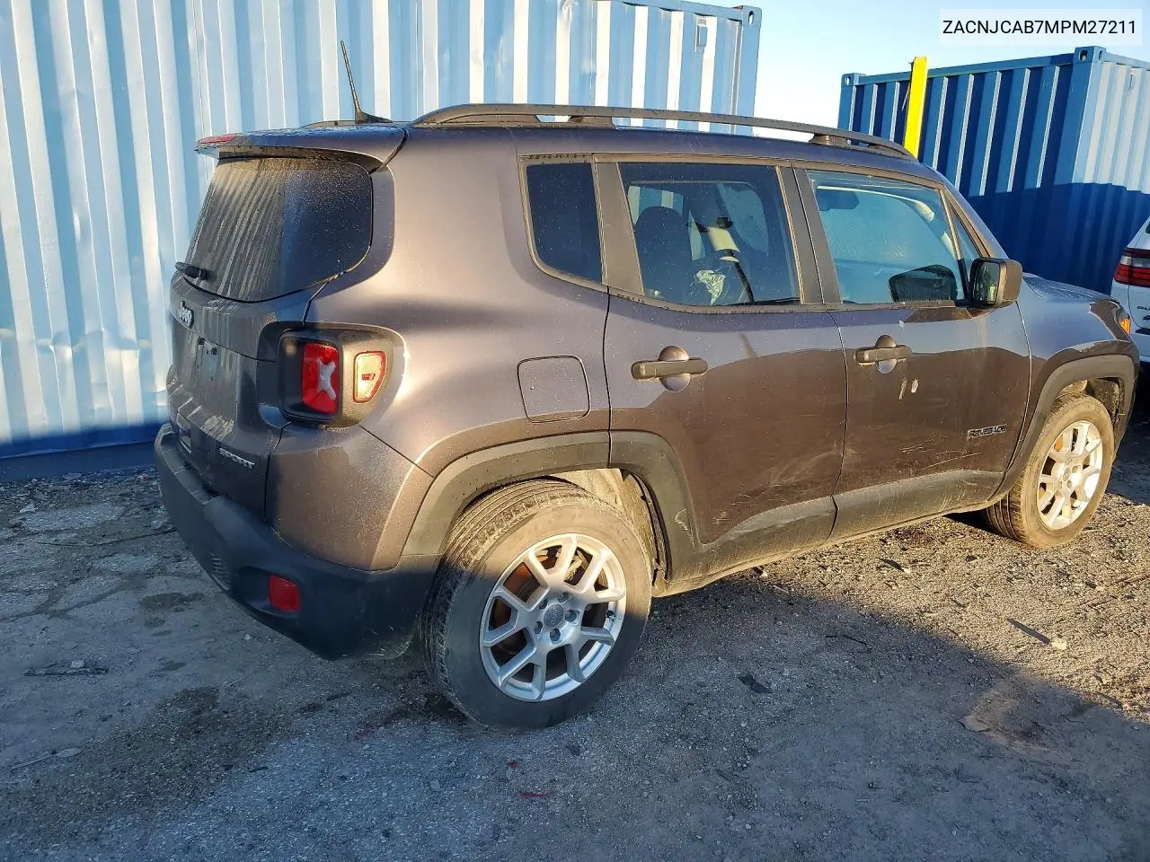 2021 JEEP RENEGADE VIN ZACNJCAB7MPM27211 — фото 3