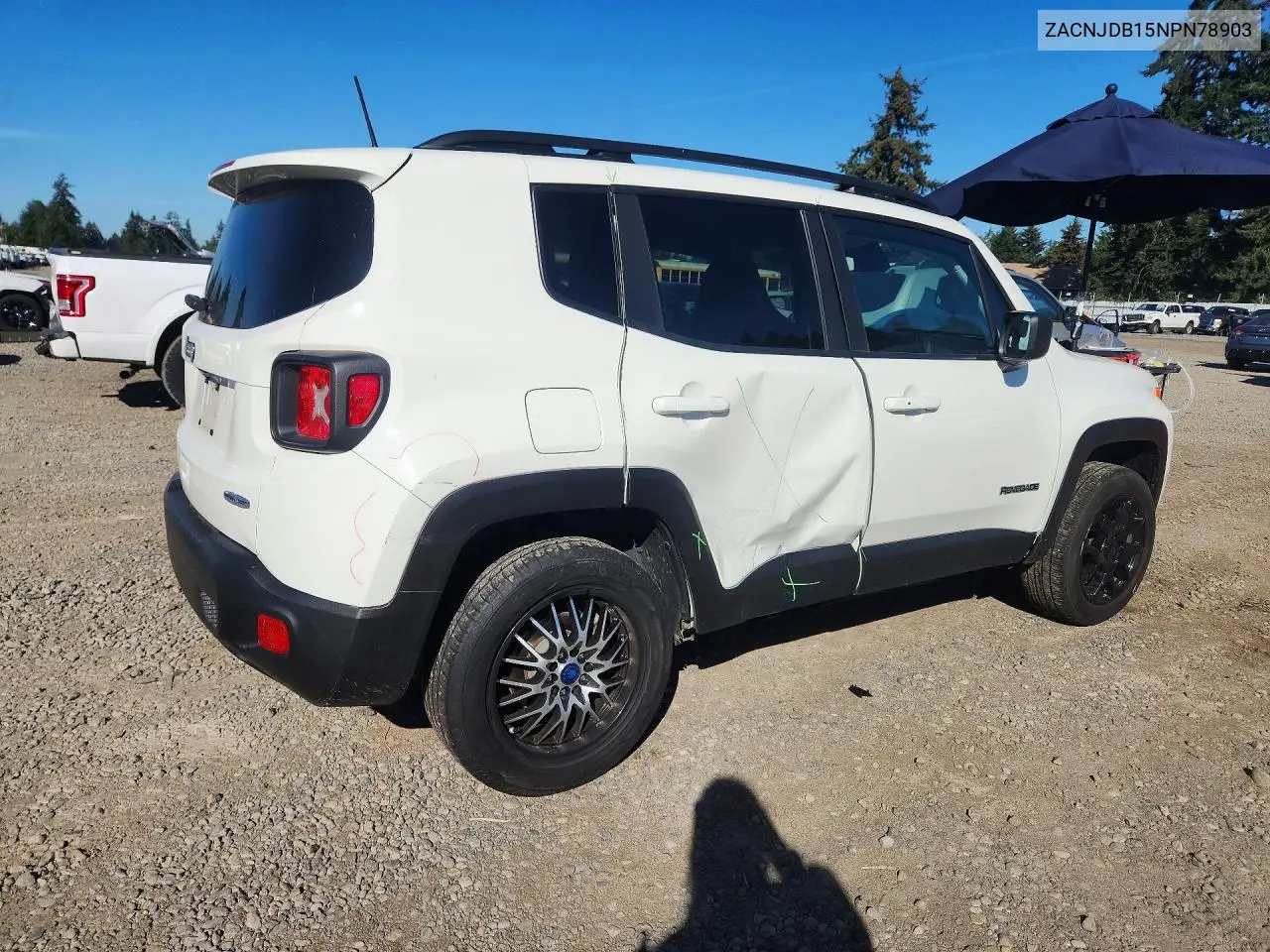 2022 JEEP RENEGADE VIN ZACNJDB15NPN78903 — фото 3