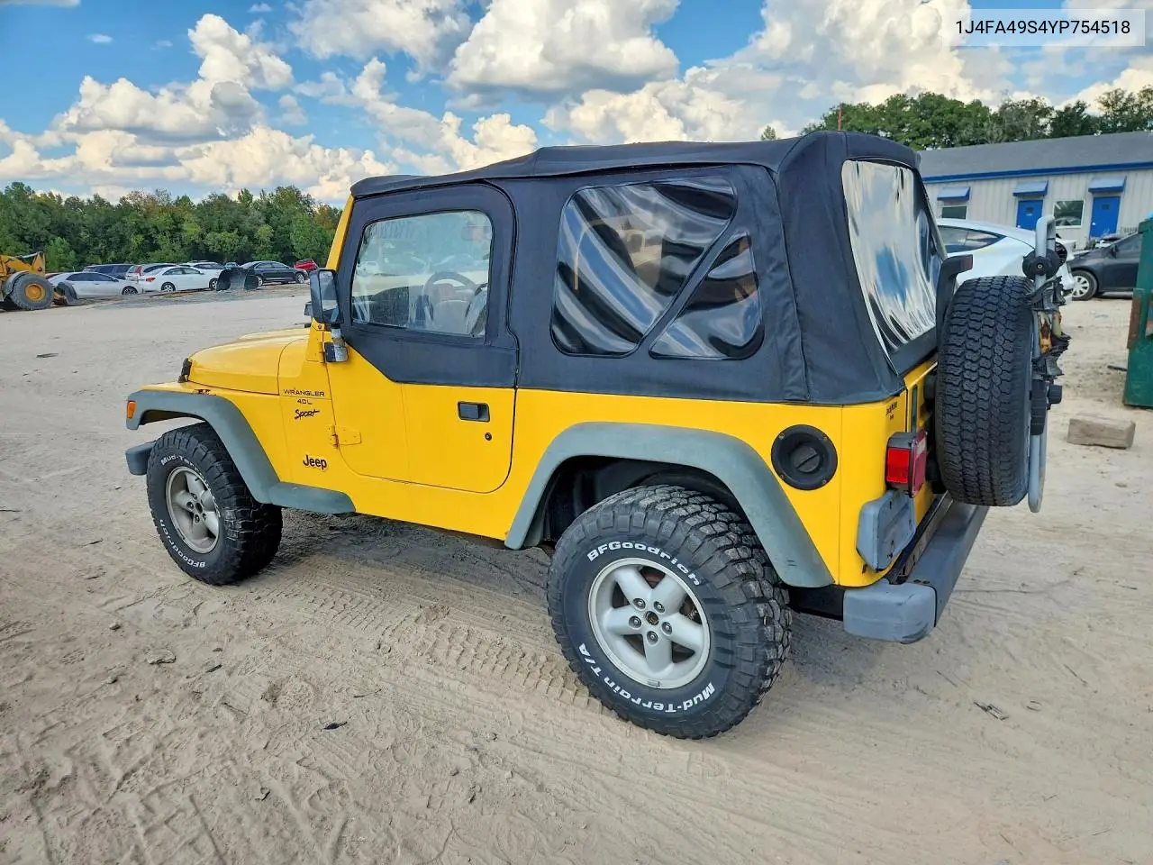 2000 JEEP WRANGLER VIN 1J4FA49S4YP754518 — фото 2