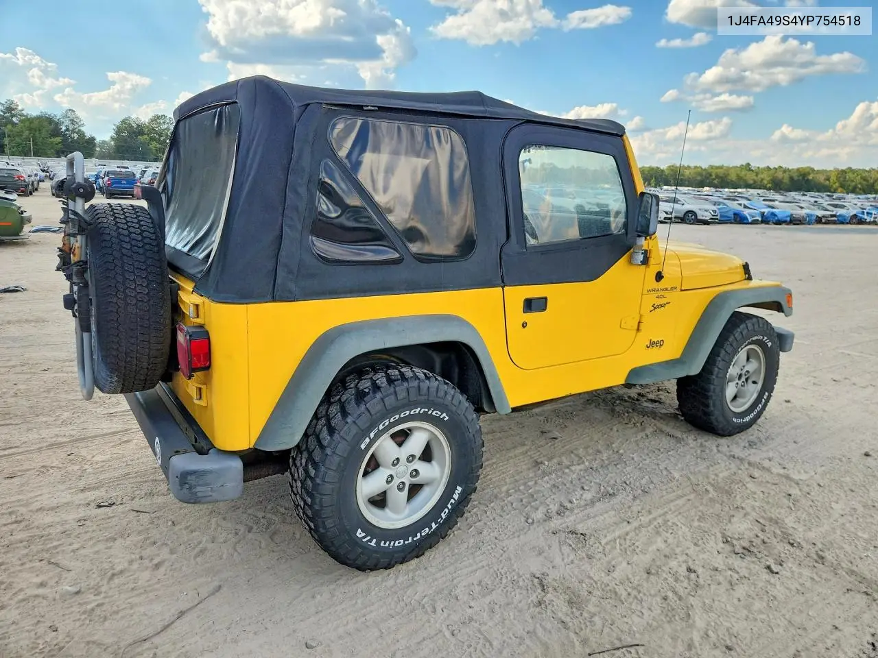 2000 JEEP WRANGLER VIN 1J4FA49S4YP754518 — фото 3
