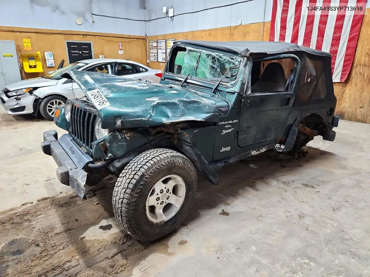 JEEP WRANGLER 2000, VIN 1J4FA49S3YP713698