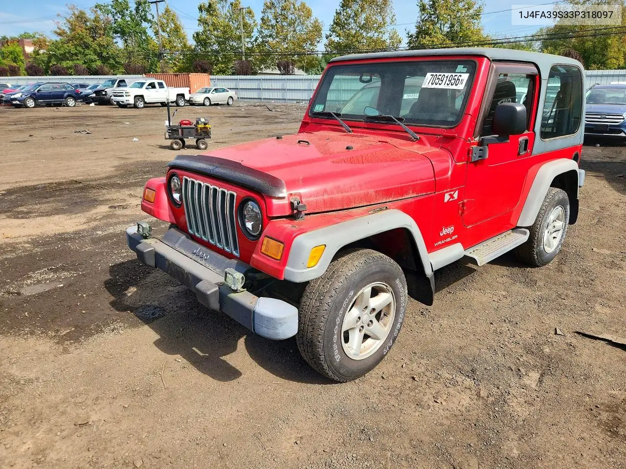 JEEP WRANGLER 2003, VIN 1J4FA39S33P318097