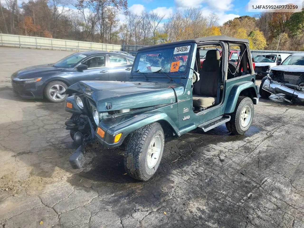 JEEP WRANGLER 2004, VIN 1J4FA59S24P773259