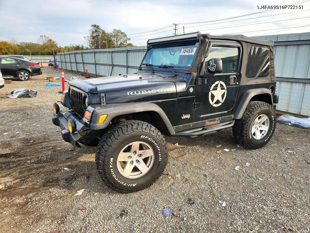 JEEP WRANGLER 2006, VIN 1J4FA69S16P722151