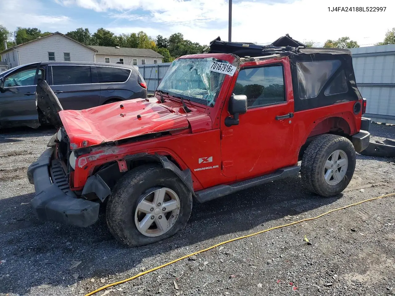 JEEP WRANGLER 2008, VIN 1J4FA24188L522997