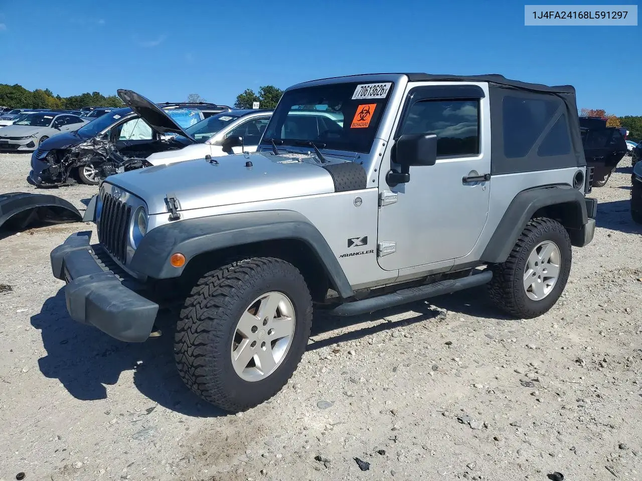 JEEP WRANGLER 2008, VIN 1J4FA24168L591297