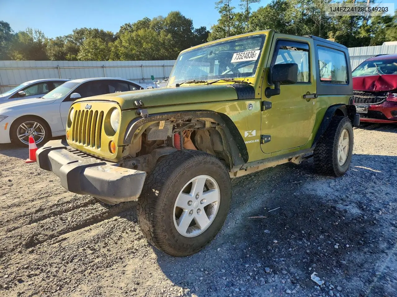 JEEP WRANGLER 2008, VIN 1J4FZ24128L549203