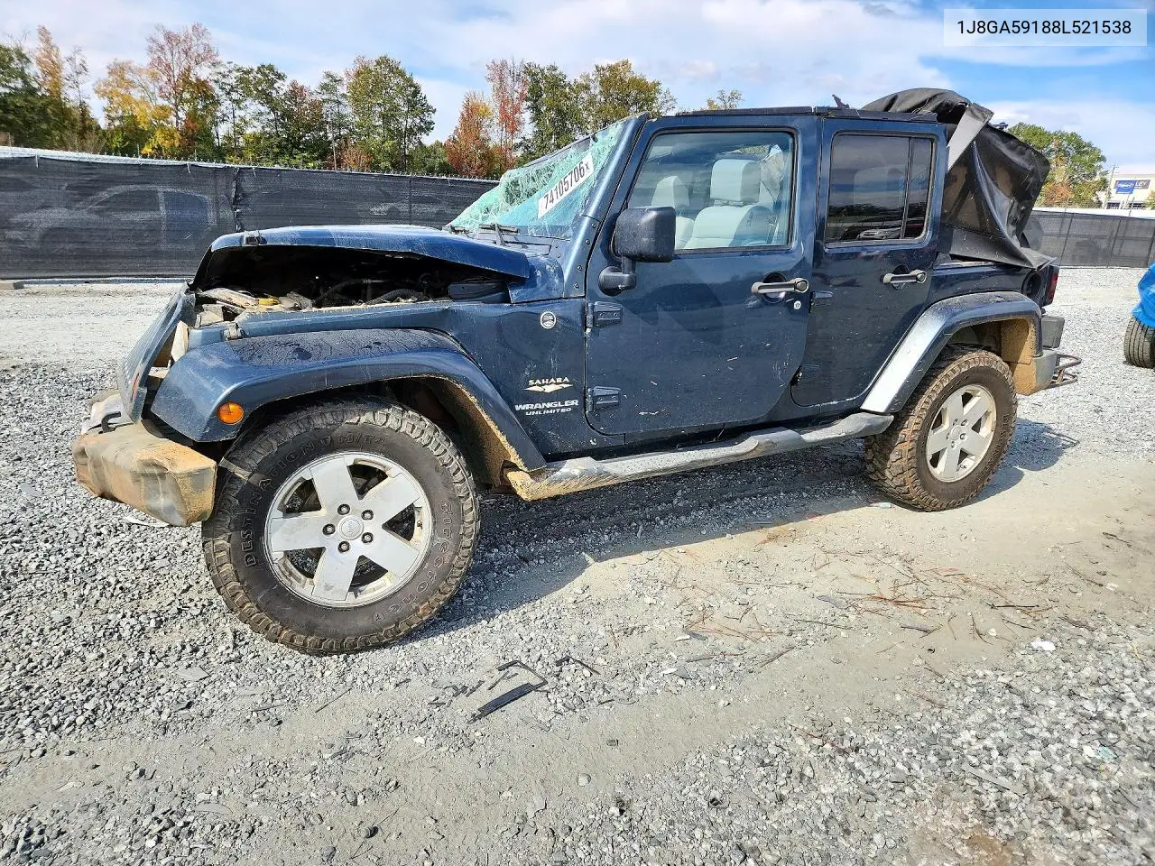 JEEP WRANGLER 2008, VIN 1J8GA59188L521538