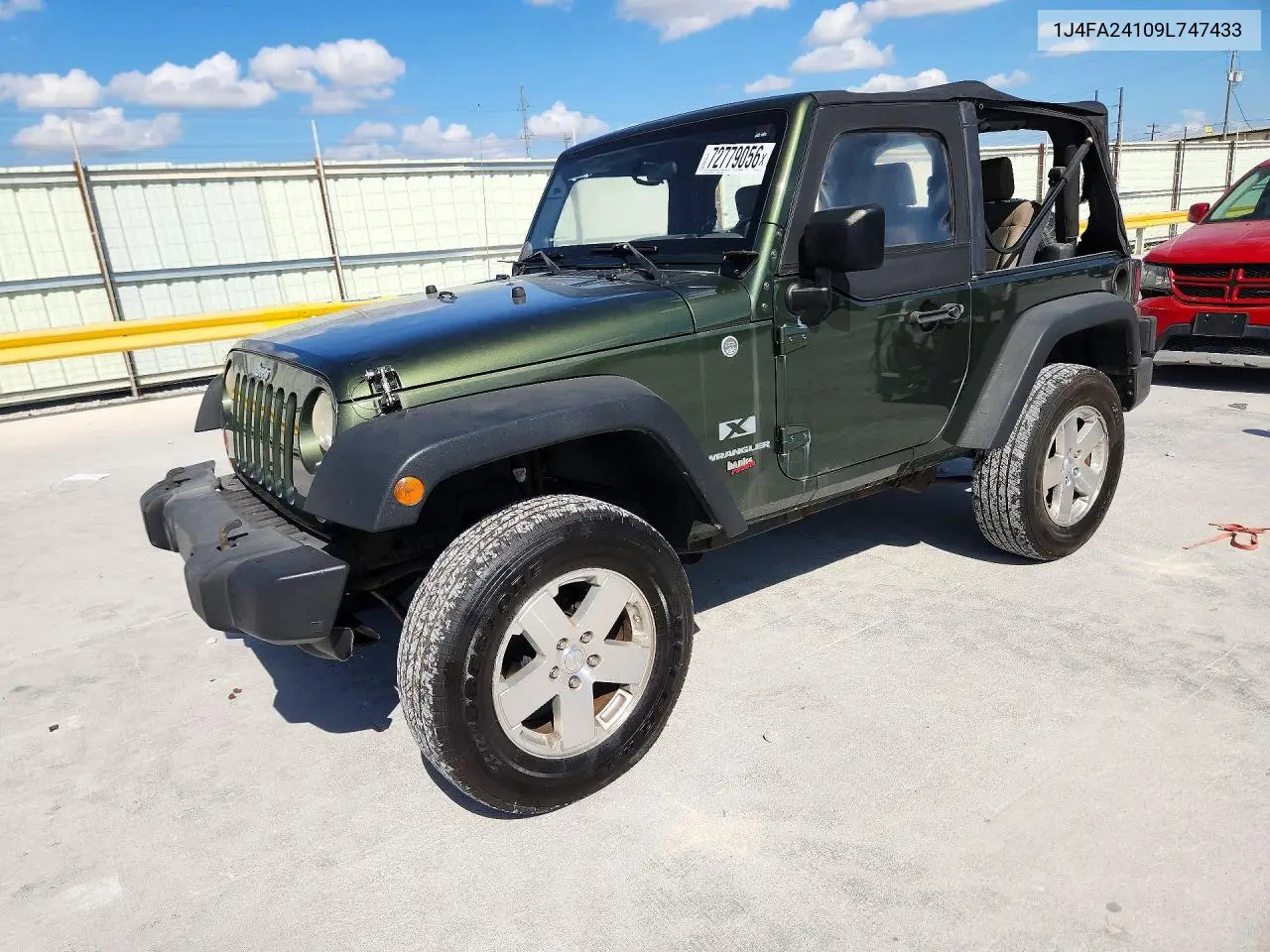 JEEP WRANGLER 2009, VIN 1J4FA24109L747433