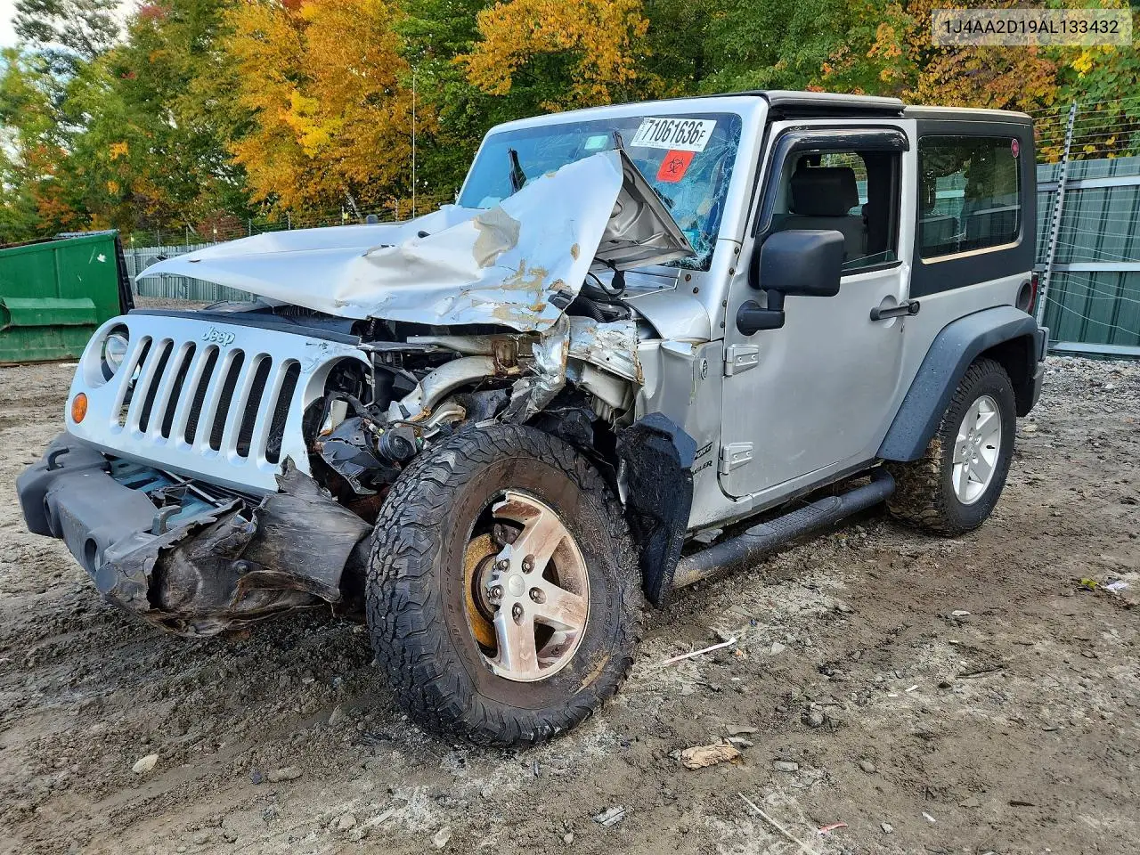 JEEP WRANGLER 2010, VIN 1J4AA2D19AL133432