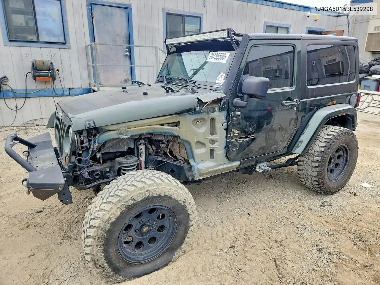 JEEP WRANGLER 2011, VIN 1J4GA5D15BL539298
