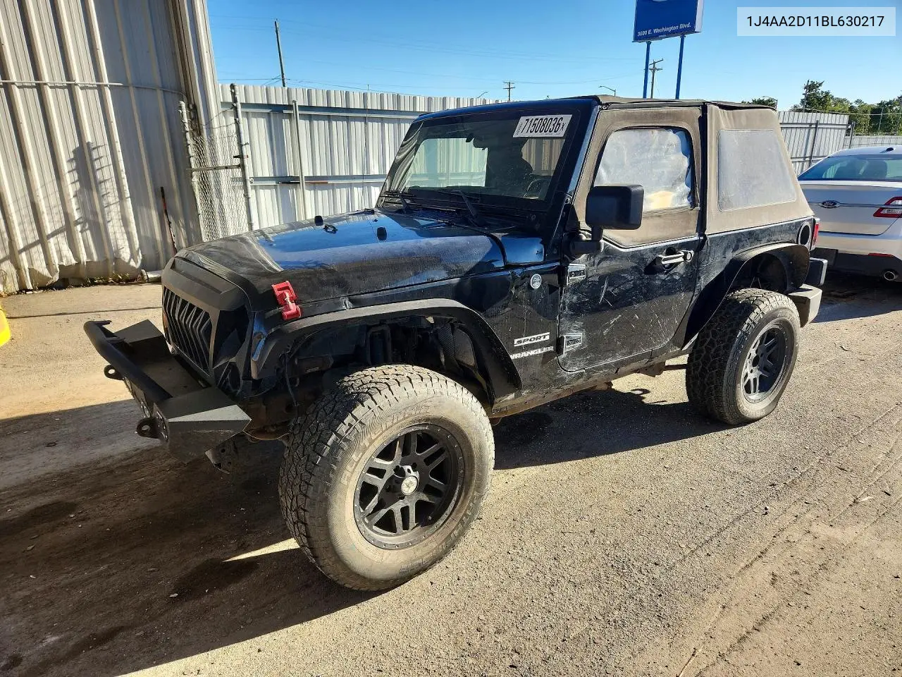 JEEP WRANGLER 2011, VIN 1J4AA2D11BL630217