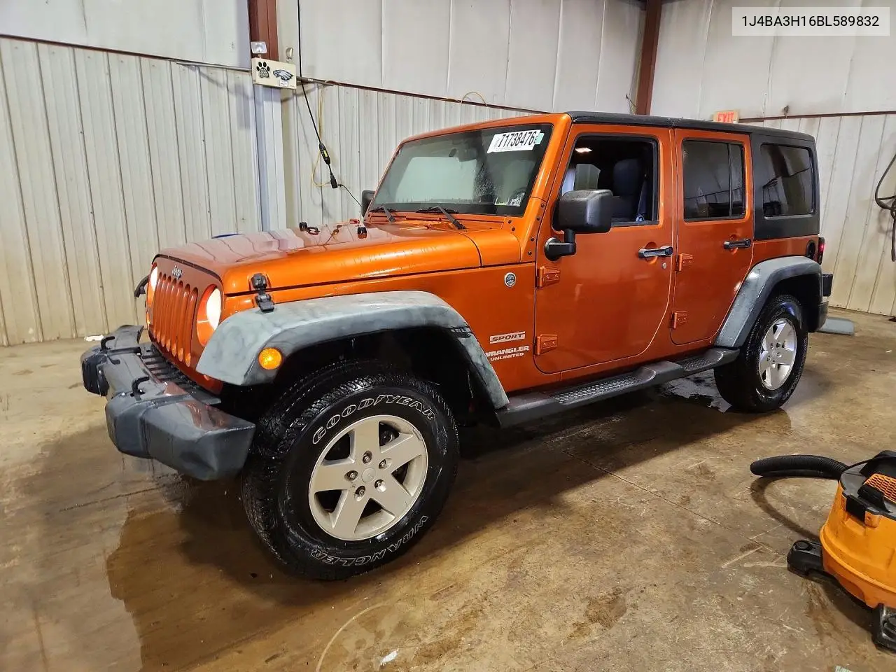 JEEP WRANGLER 2011, VIN 1J4BA3H16BL589832