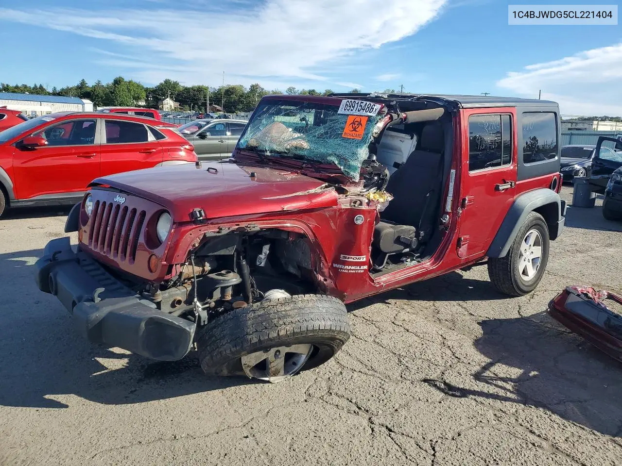 JEEP WRANGLER 2012, VIN 1C4BJWDG5CL221404