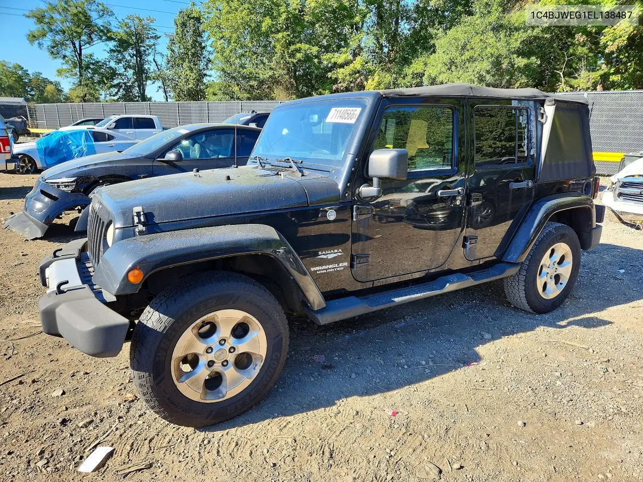 JEEP WRANGLER 2014, VIN 1C4BJWEG1EL138487