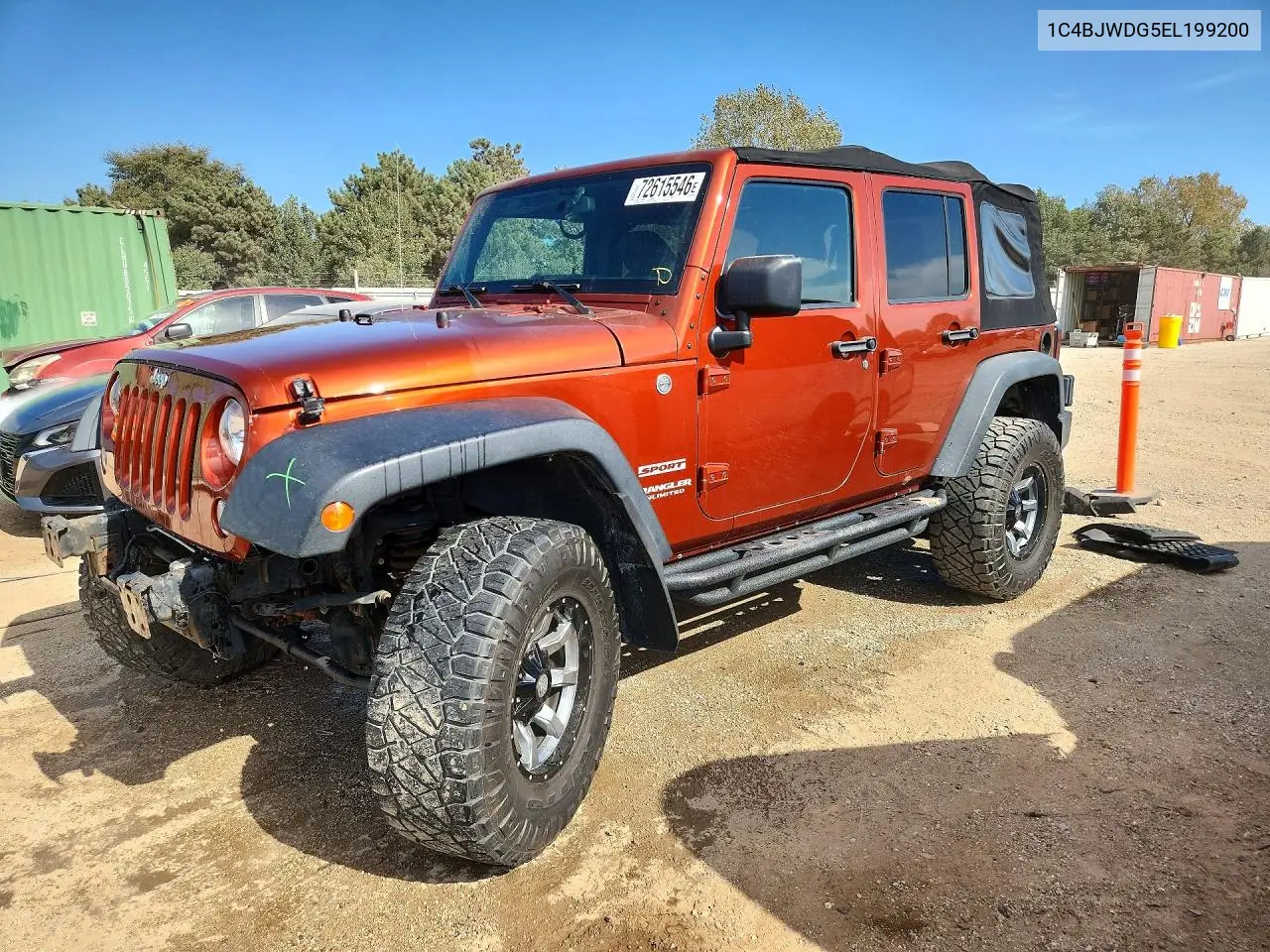 JEEP WRANGLER 2014, VIN 1C4BJWDG5EL199200
