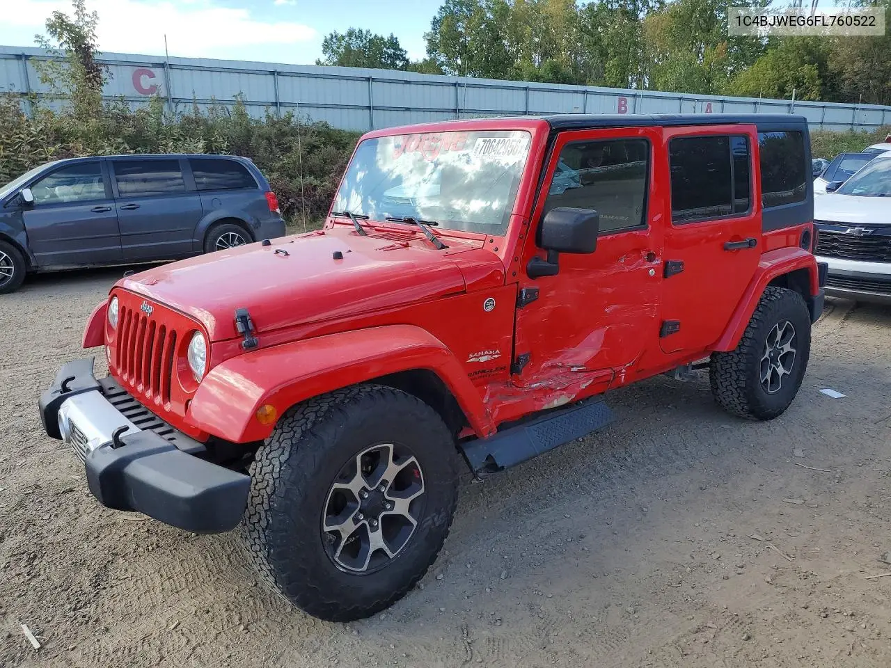 JEEP WRANGLER 2015, VIN 1C4BJWEG6FL760522