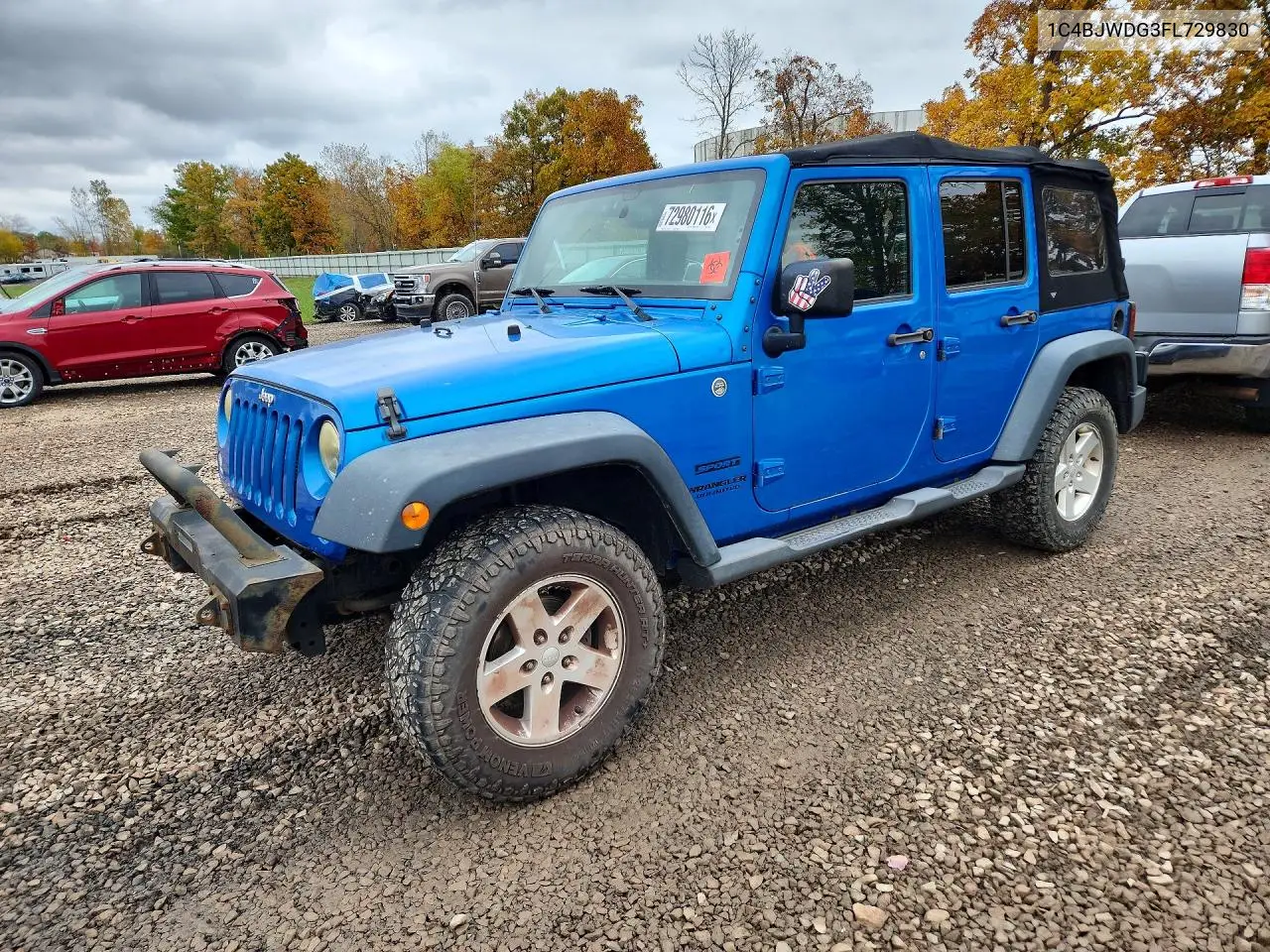JEEP WRANGLER 2015, VIN 1C4BJWDG3FL729830