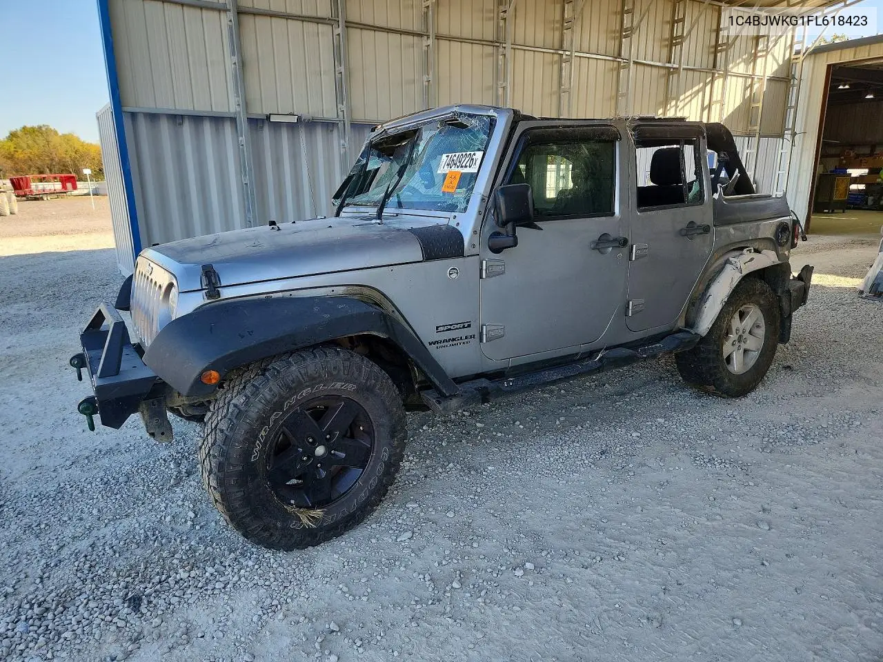 JEEP WRANGLER 2015, VIN 1C4BJWKG1FL618423