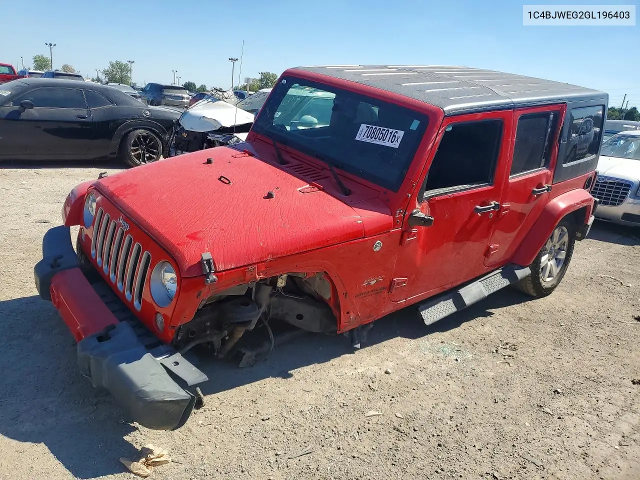 JEEP WRANGLER 2016, VIN 1C4BJWEG2GL196403