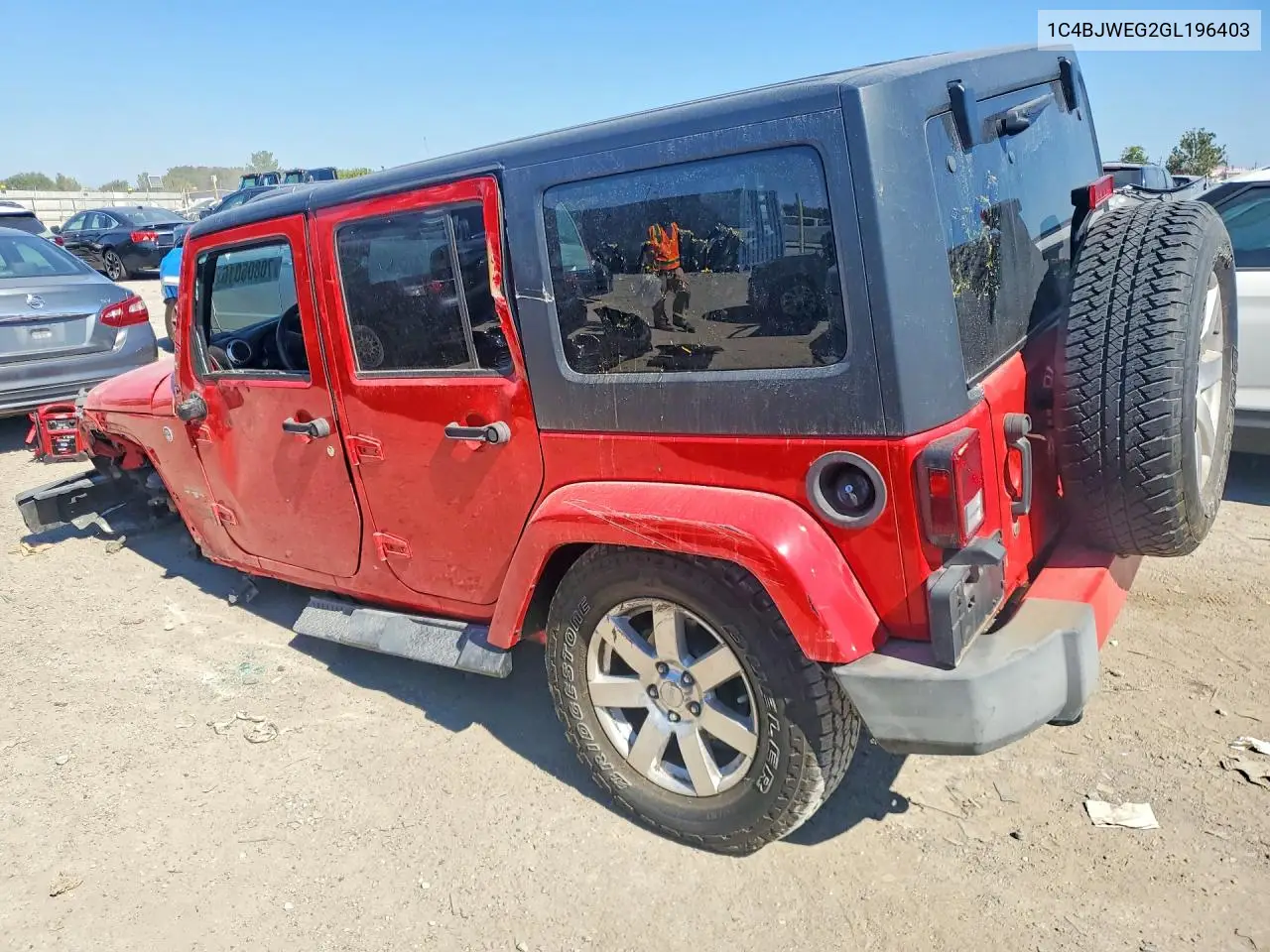 2016 JEEP WRANGLER VIN 1C4BJWEG2GL196403 — фото 2