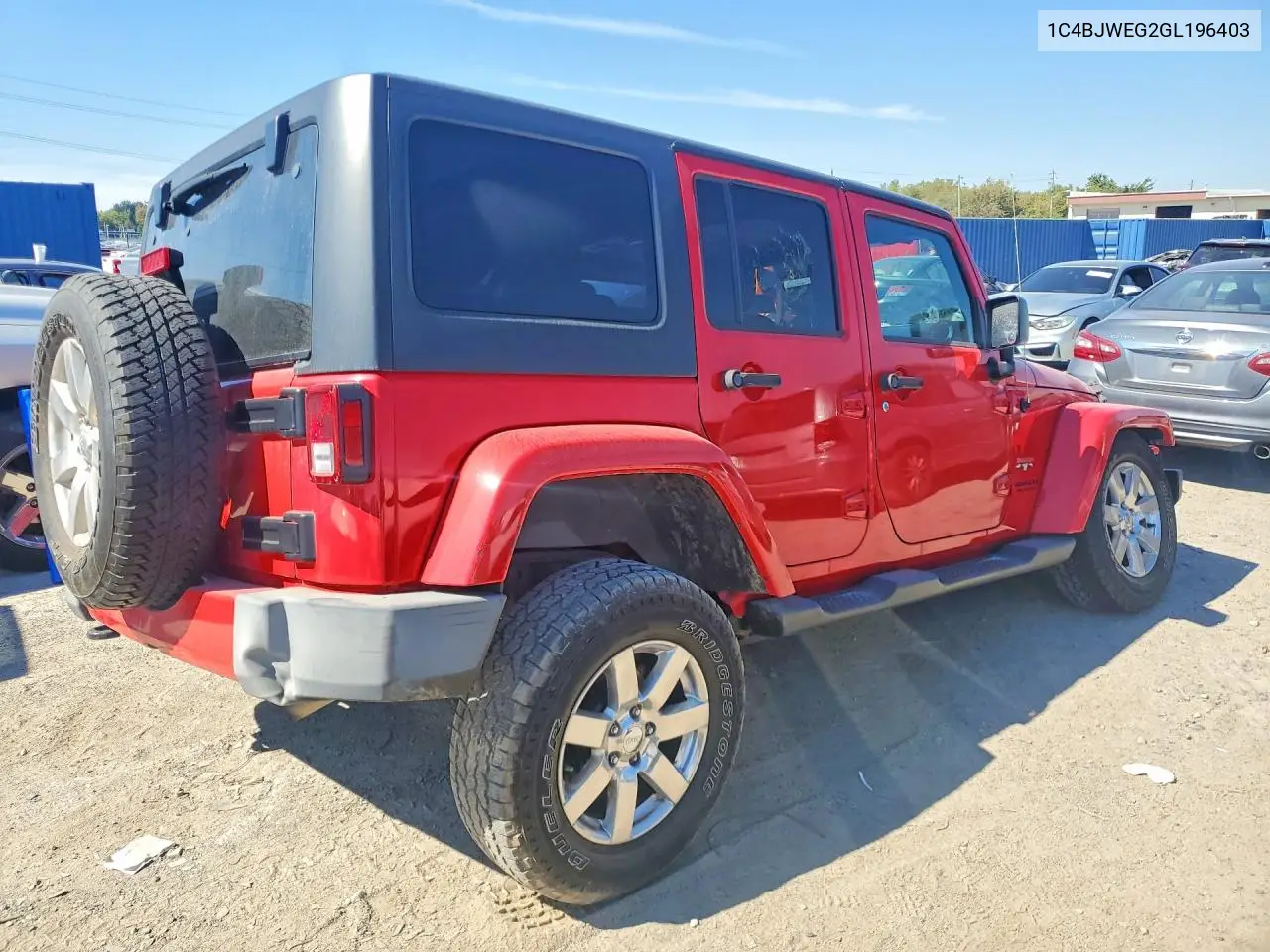 2016 JEEP WRANGLER VIN 1C4BJWEG2GL196403 — фото 3