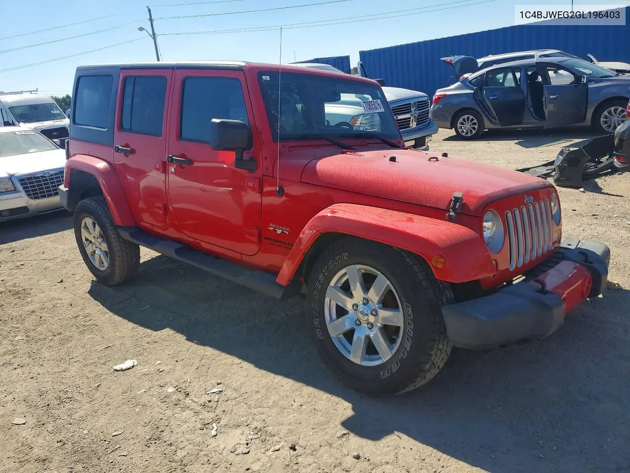 2016 JEEP WRANGLER VIN 1C4BJWEG2GL196403 — фото 4