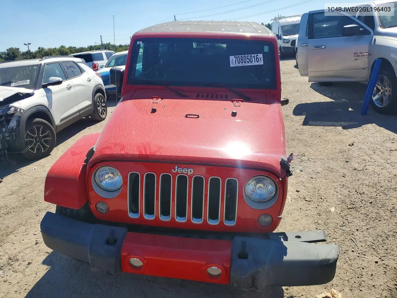 2016 JEEP WRANGLER VIN 1C4BJWEG2GL196403 — фото 5