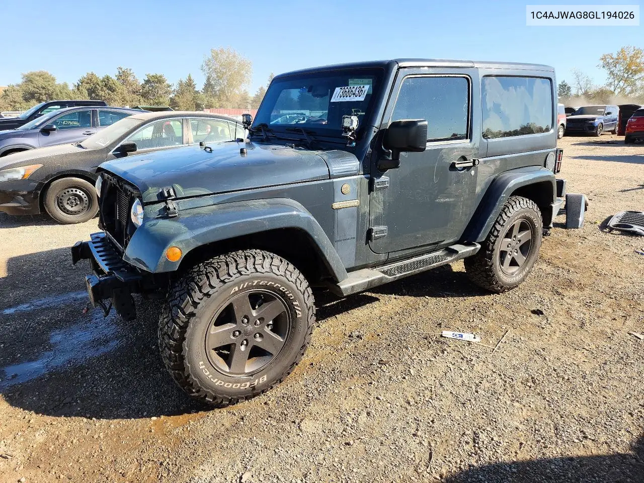 JEEP WRANGLER 2016, VIN 1C4AJWAG8GL194026
