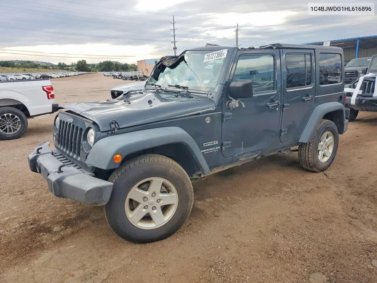 JEEP WRANGLER 2017, VIN 1C4BJWDG1HL616896