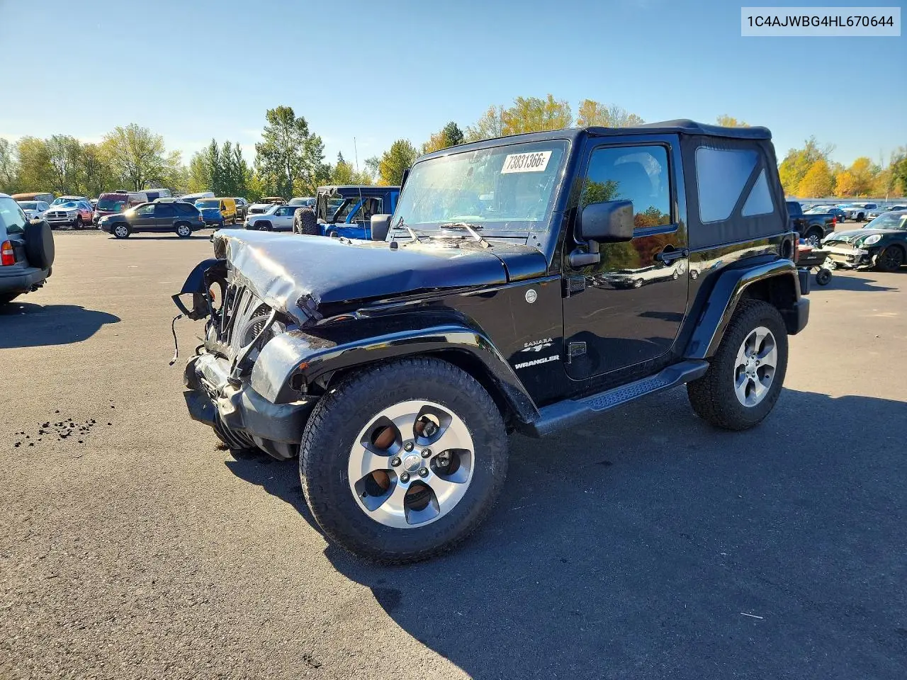 JEEP WRANGLER 2017, VIN 1C4AJWBG4HL670644