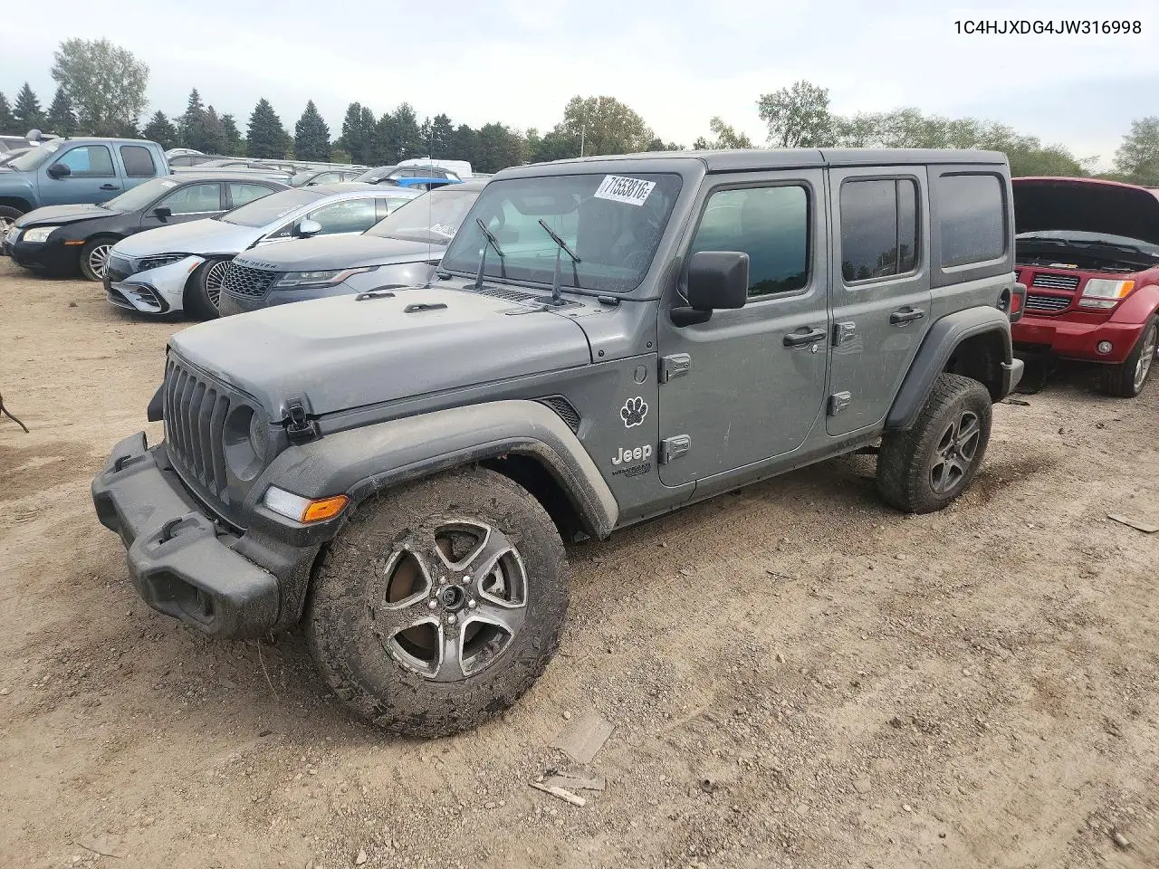 JEEP WRANGLER 2018, VIN 1C4HJXDG4JW316998