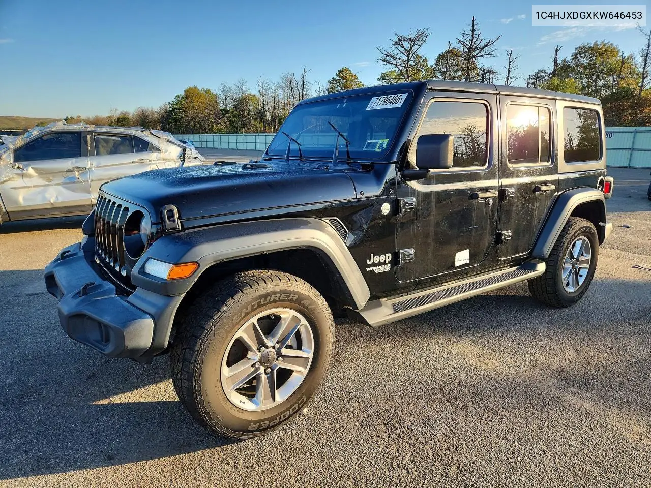 JEEP WRANGLER 2019, VIN 1C4HJXDGXKW646453