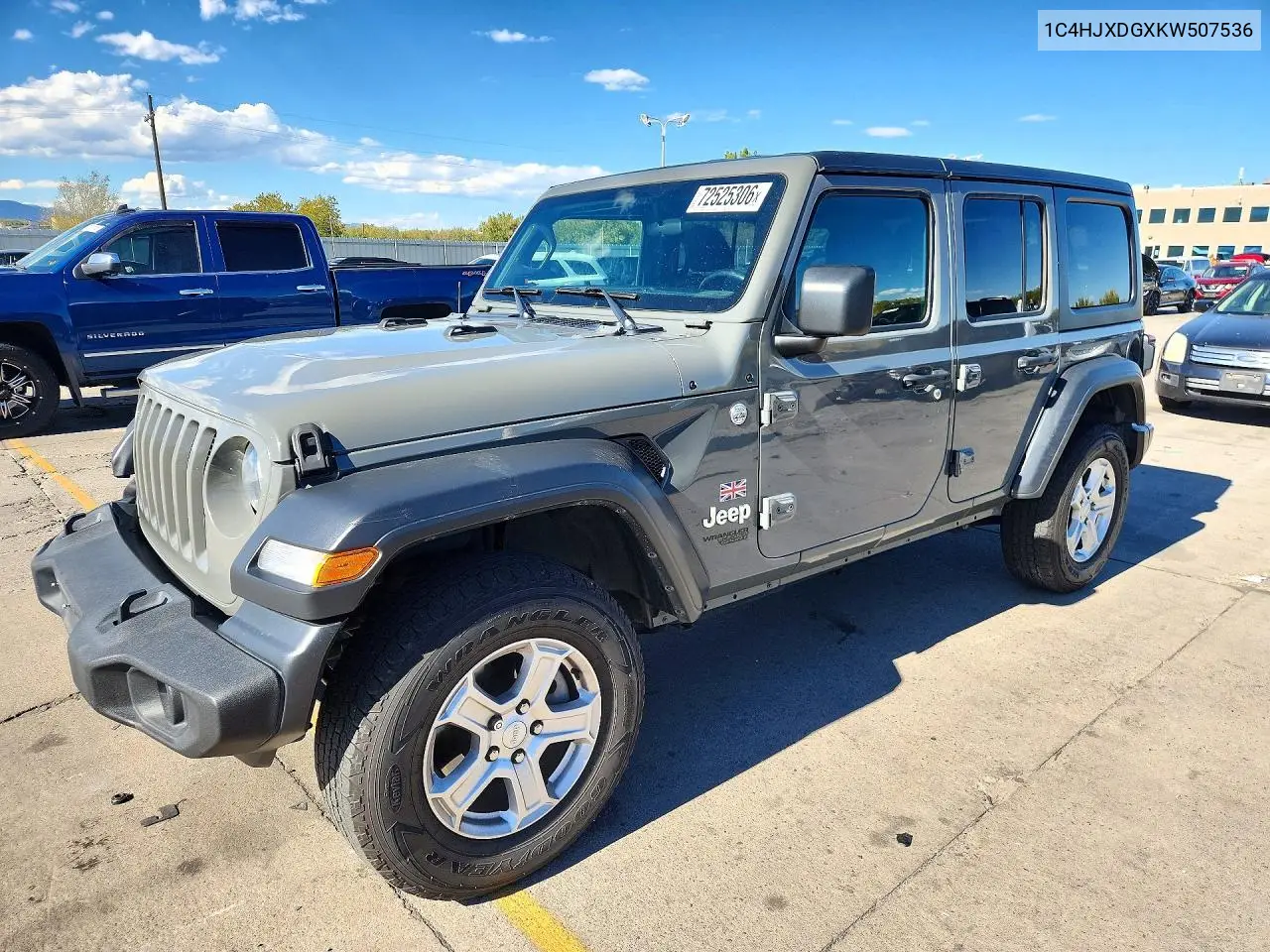 JEEP WRANGLER 2019, VIN 1C4HJXDGXKW507536