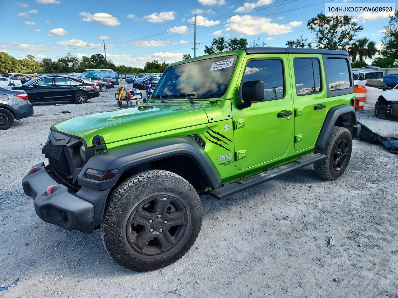 JEEP WRANGLER 2019, VIN 1C4HJXDG7KW608923