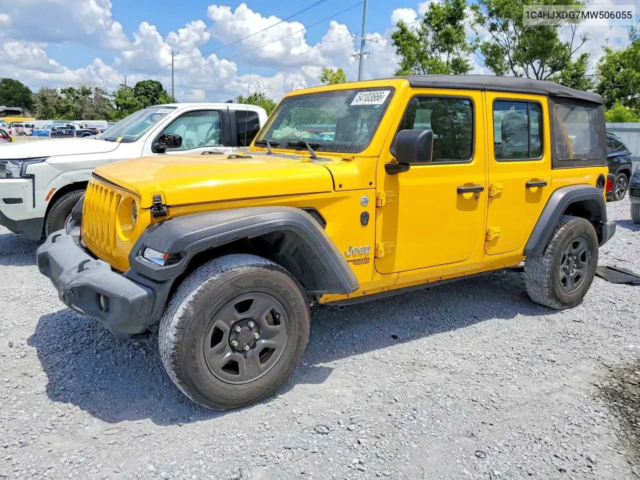JEEP WRANGLER 2021, VIN 1C4HJXDG7MW506055
