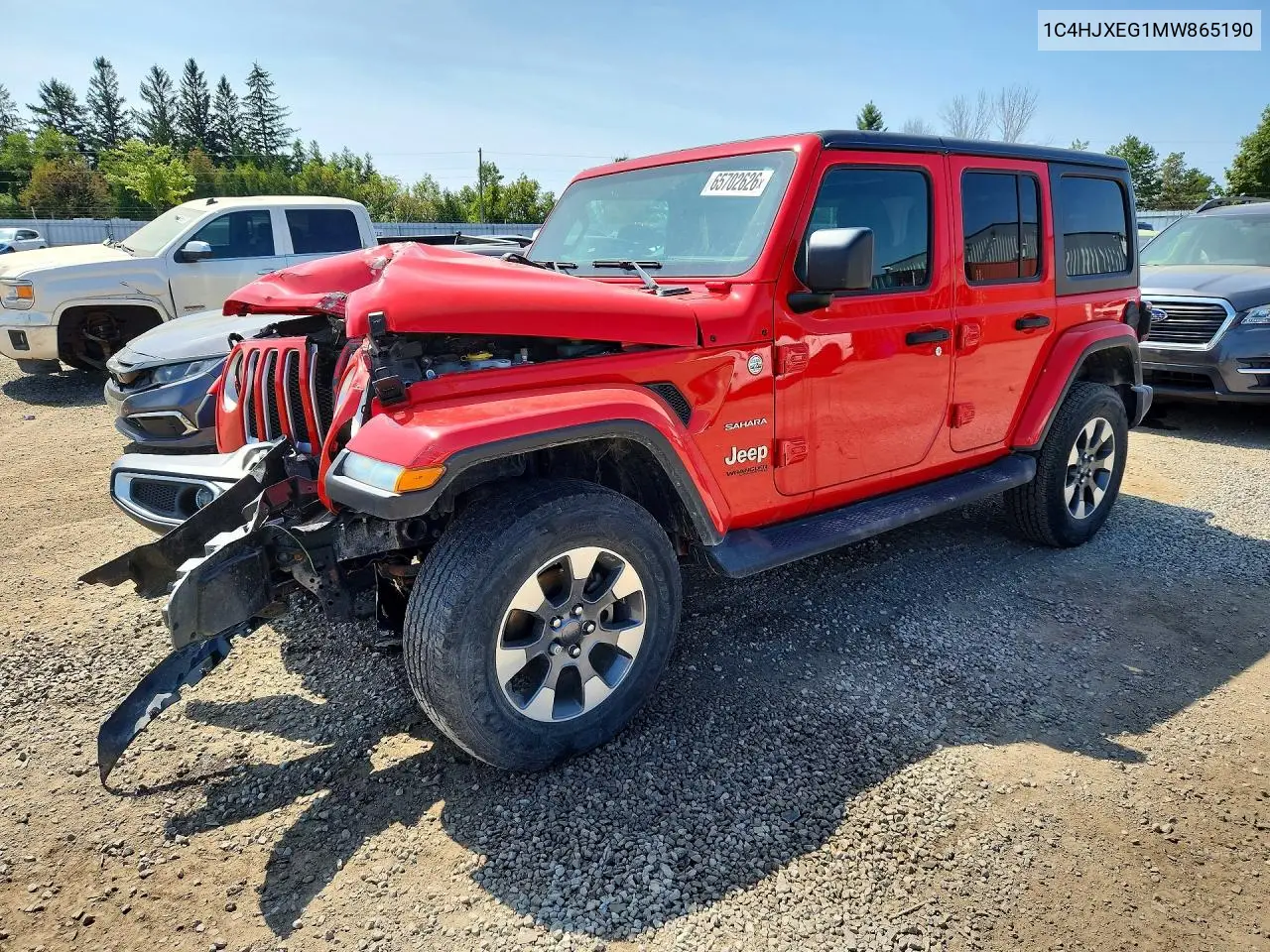 JEEP WRANGLER 2021, VIN 1C4HJXEG1MW865190