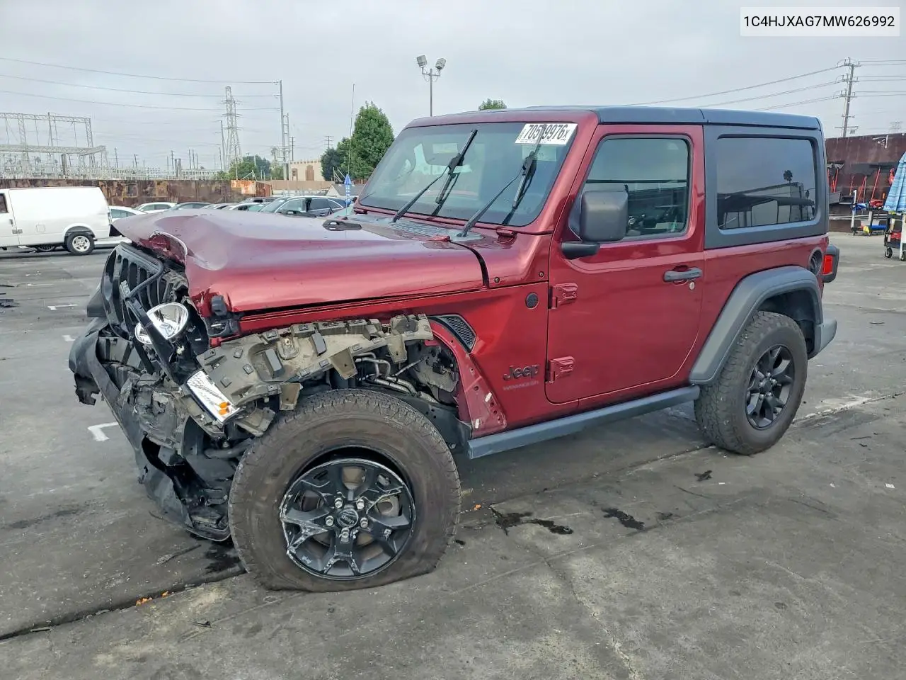 JEEP WRANGLER 2021, VIN 1C4HJXAG7MW626992