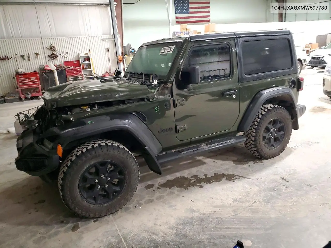 JEEP WRANGLER 2021, VIN 1C4HJXAGXMW597780