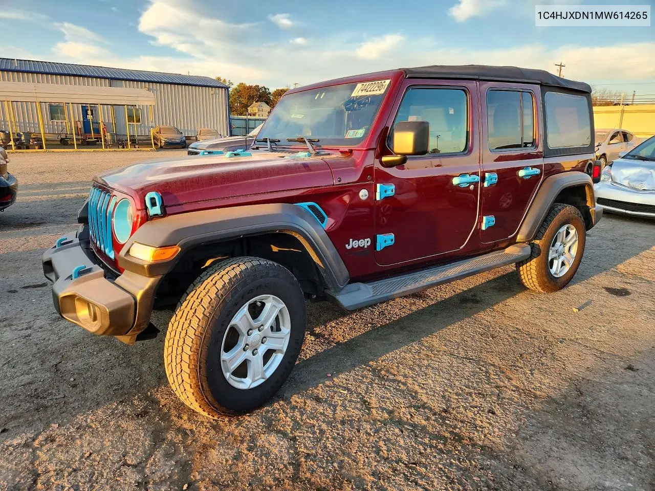 JEEP WRANGLER 2021, VIN 1C4HJXDN1MW614265