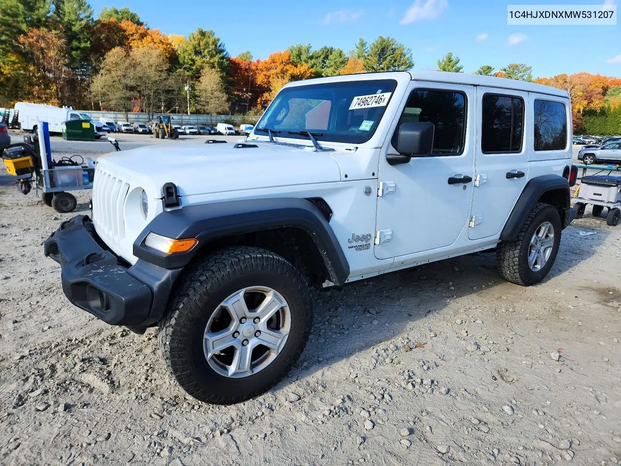 JEEP WRANGLER 2021, VIN 1C4HJXDNXMW531207
