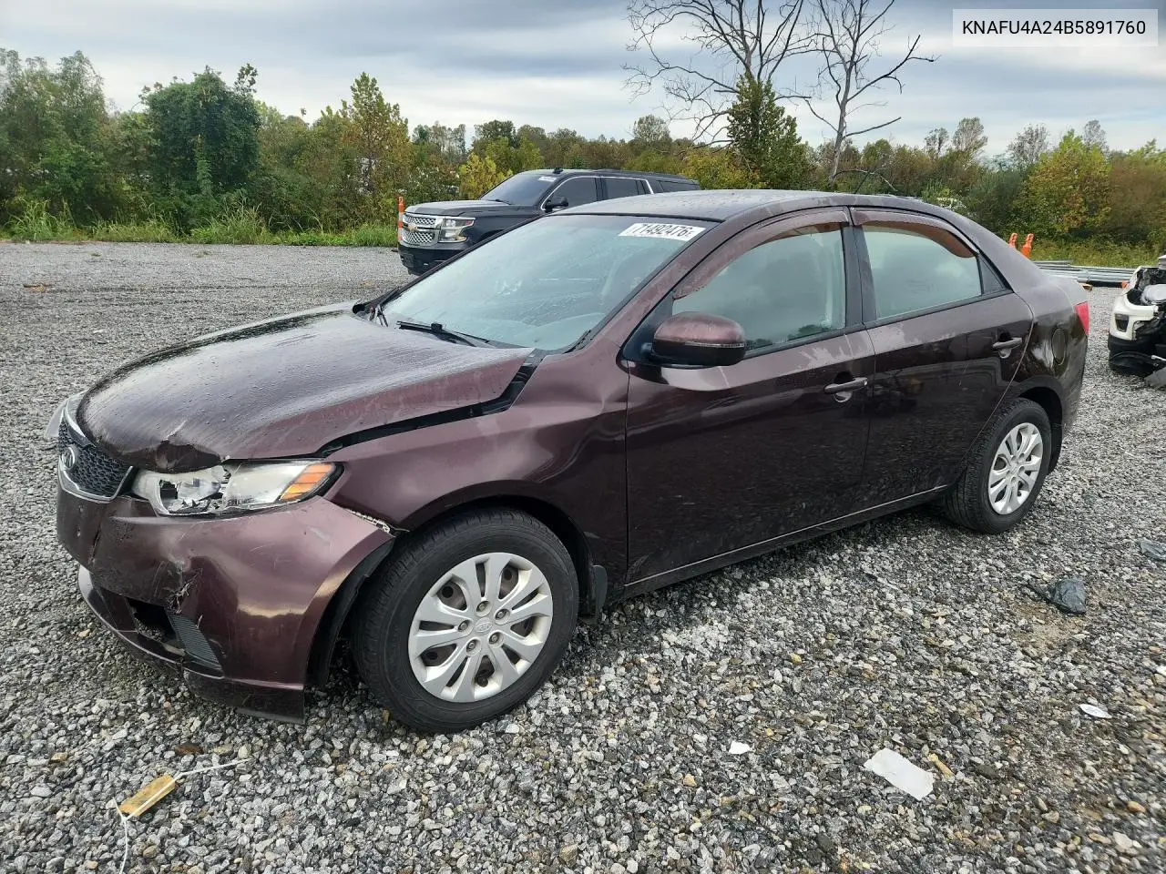 KIA FORTE 2011, VIN KNAFU4A24B5891760