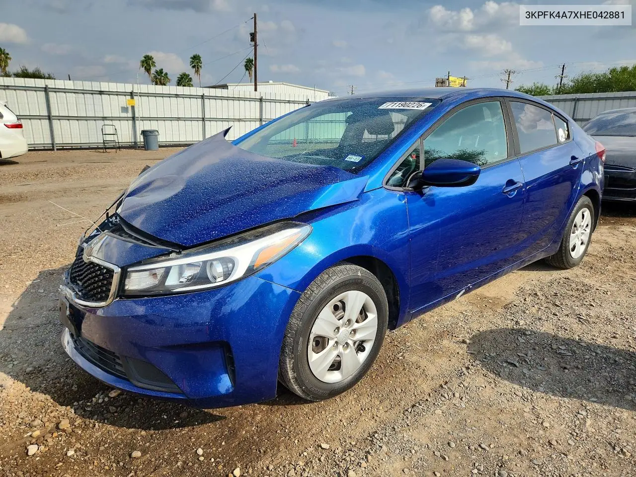 KIA FORTE 2017, VIN 3KPFK4A7XHE042881