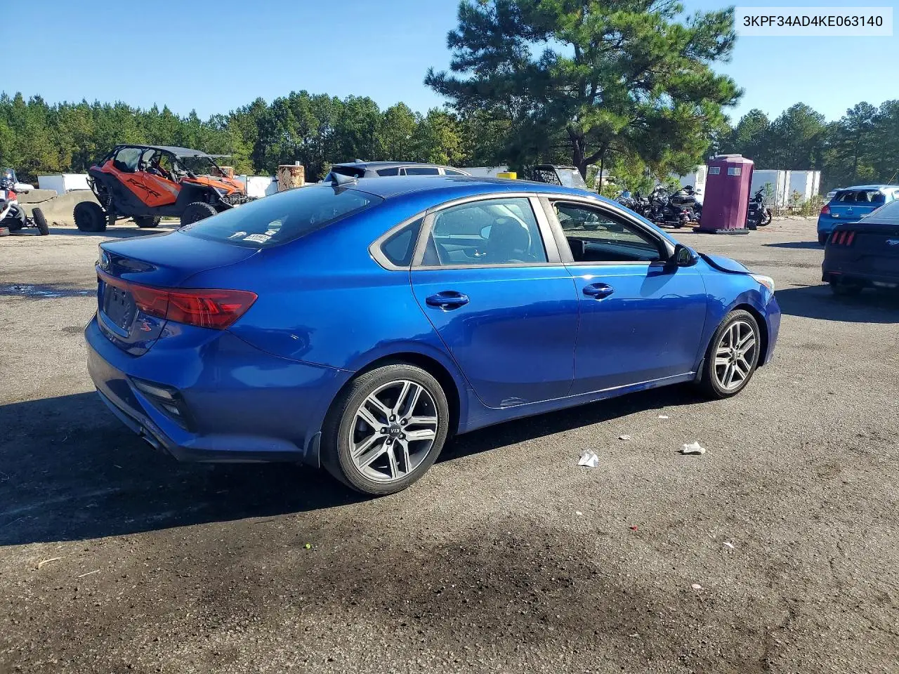 2019 KIA FORTE VIN 3KPF34AD4KE063140 — фото 3