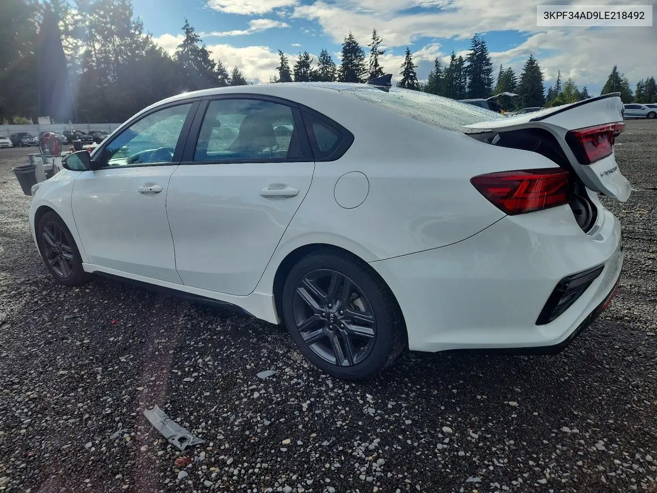 2020 KIA FORTE VIN 3KPF34AD9LE218492 — фото 2