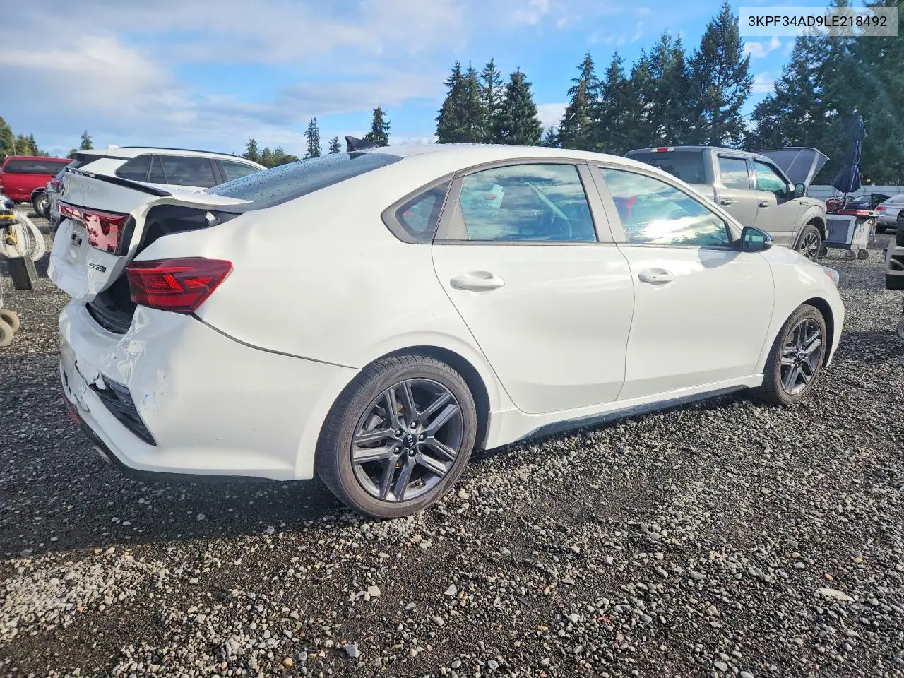 2020 KIA FORTE VIN 3KPF34AD9LE218492 — фото 3
